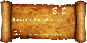 Benesch Darinka névjegykártya